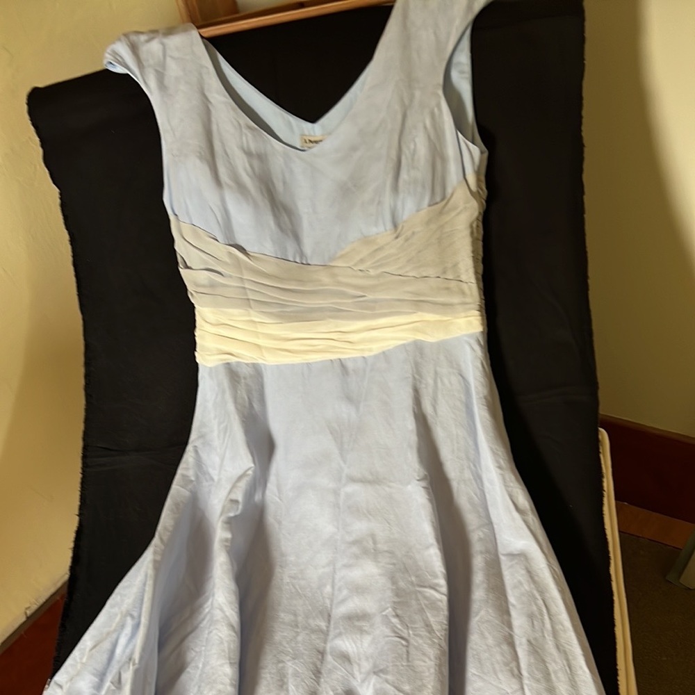 J.Peterman dress silk/linen blend fit n flare 12 - Picture 2 of 5